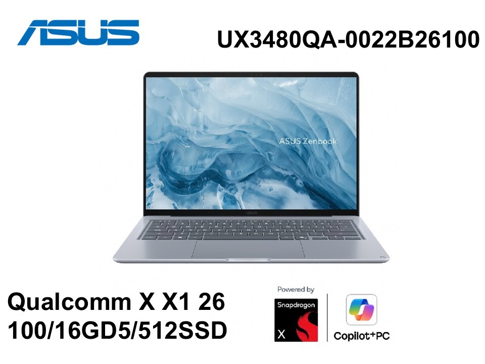 ASUS 華碩 UX3480QA-0022B26100 極地藍 14吋筆電 (OLED/全機金屬)