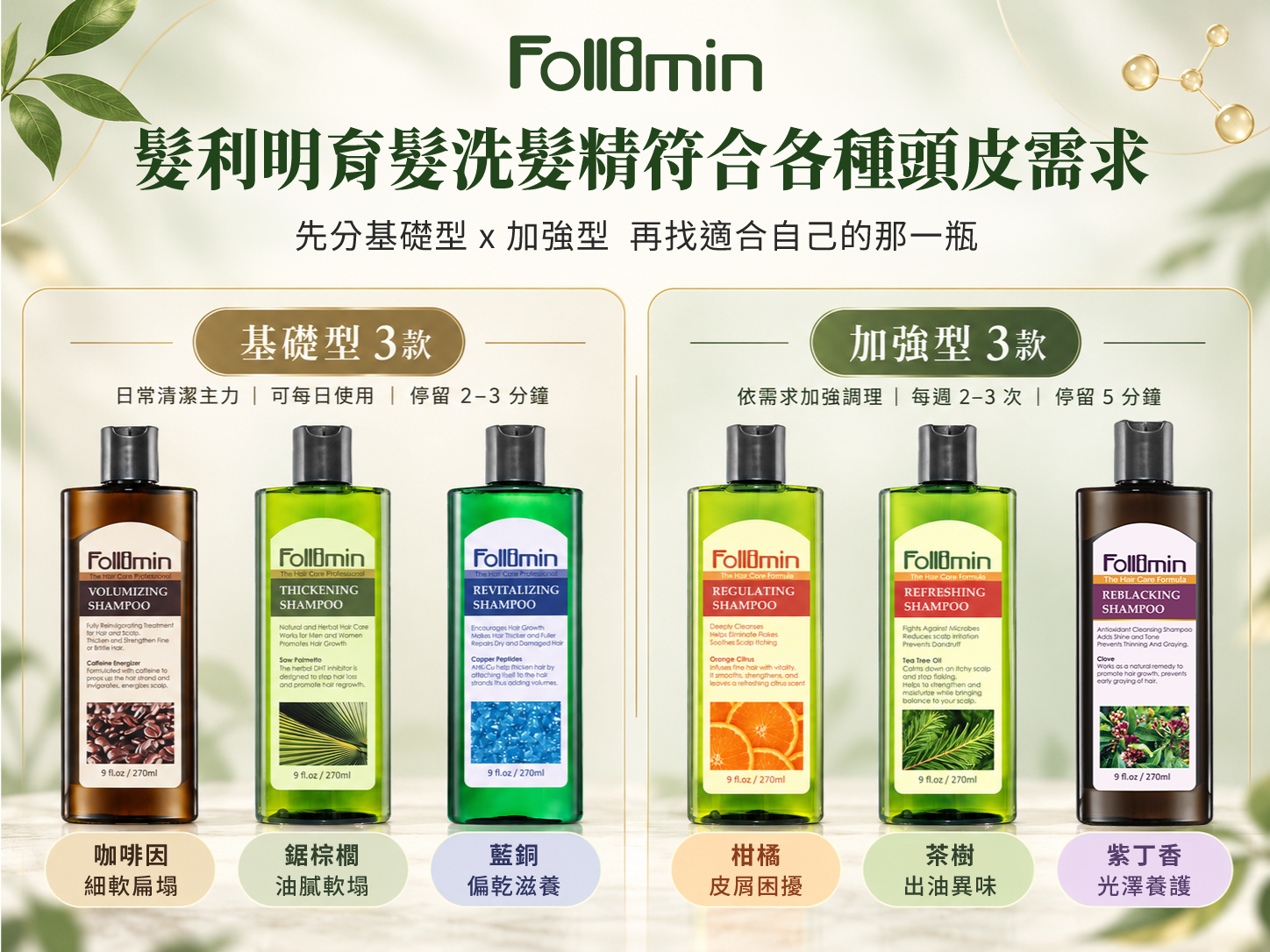 髮利明洗髮精六款比較