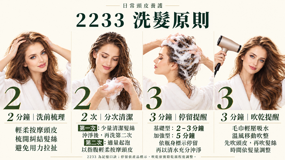 髮利明洗髮精 2233洗髮步驟