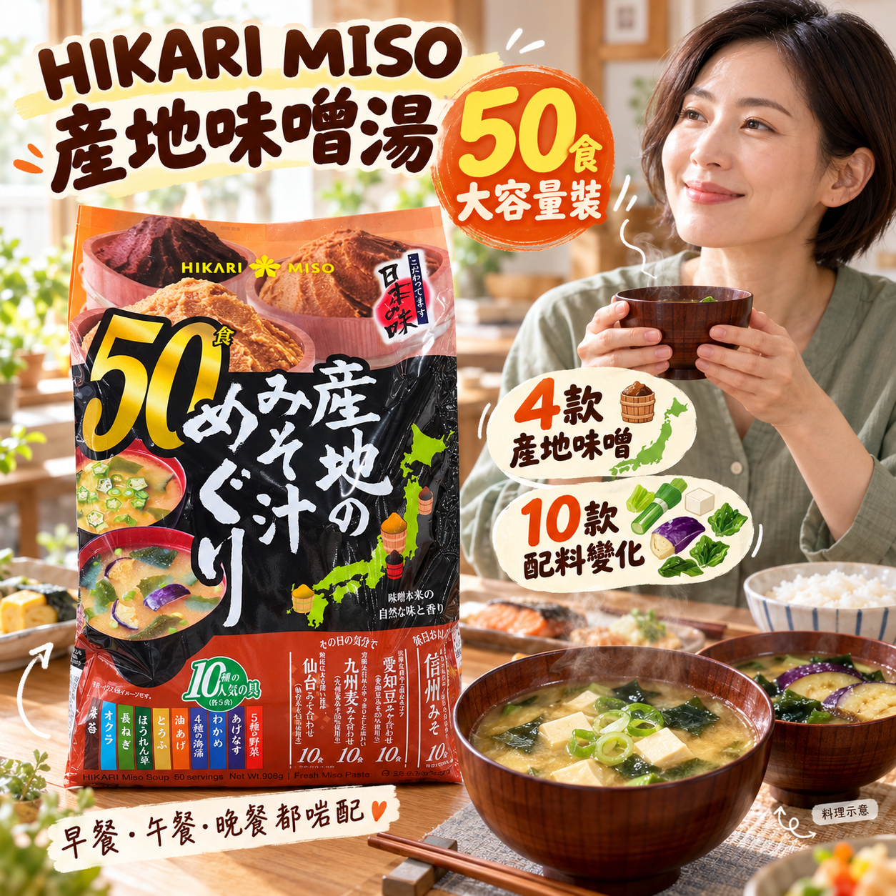 【預購】JM102211 HIKARI MISO 產地味噌湯（50食大容量裝）