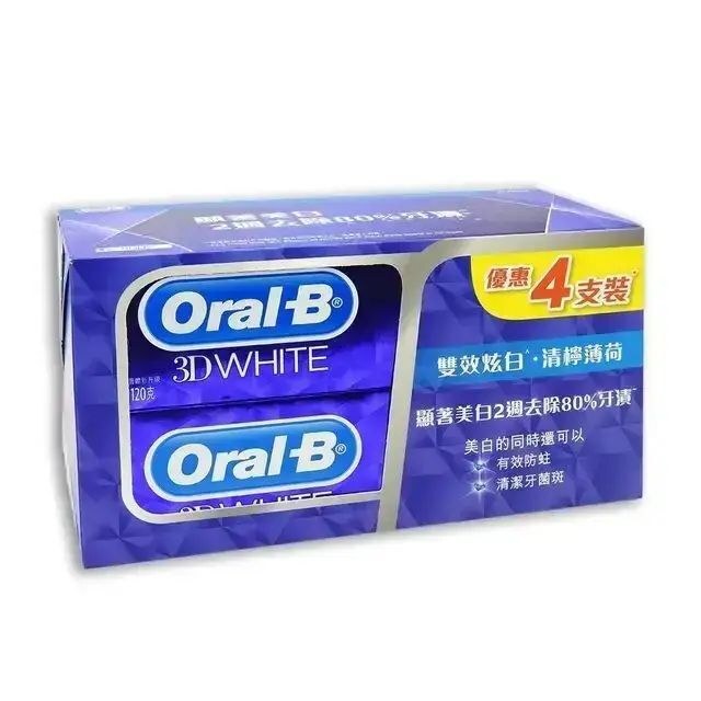 Oral-B - 3D White Brilliance 雙效炫白清檸薄荷牙膏 120g[4支特惠裝]