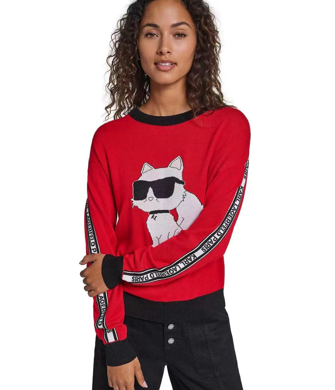 【預購】Karl Lagerfeld Paris N102212 女裝圓領毛衣 (紅色)