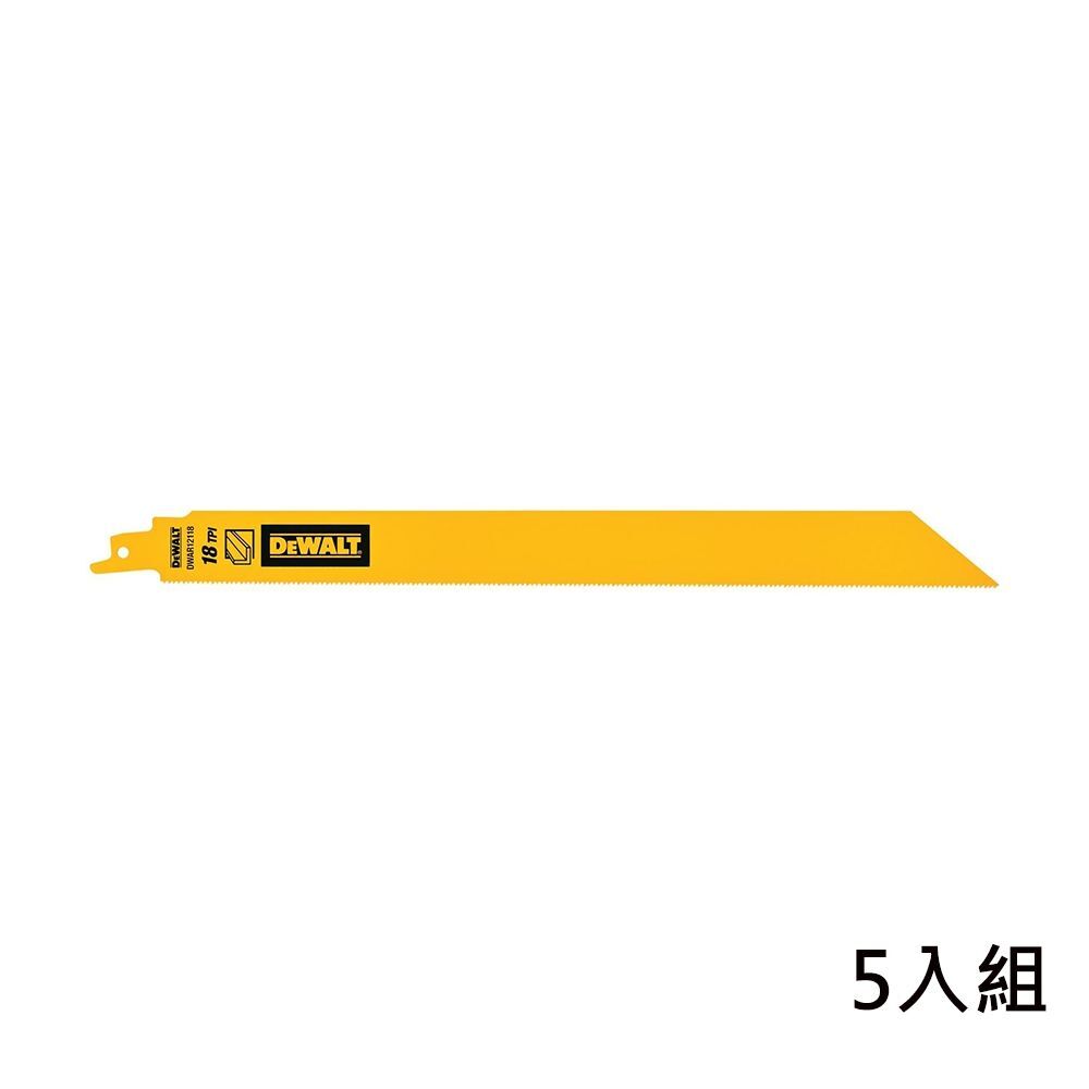 DEWALT 得偉 美國 12"x18T雙金屬重型軍刀鋸片(鐵工)(5片裝) (DWAR12118)