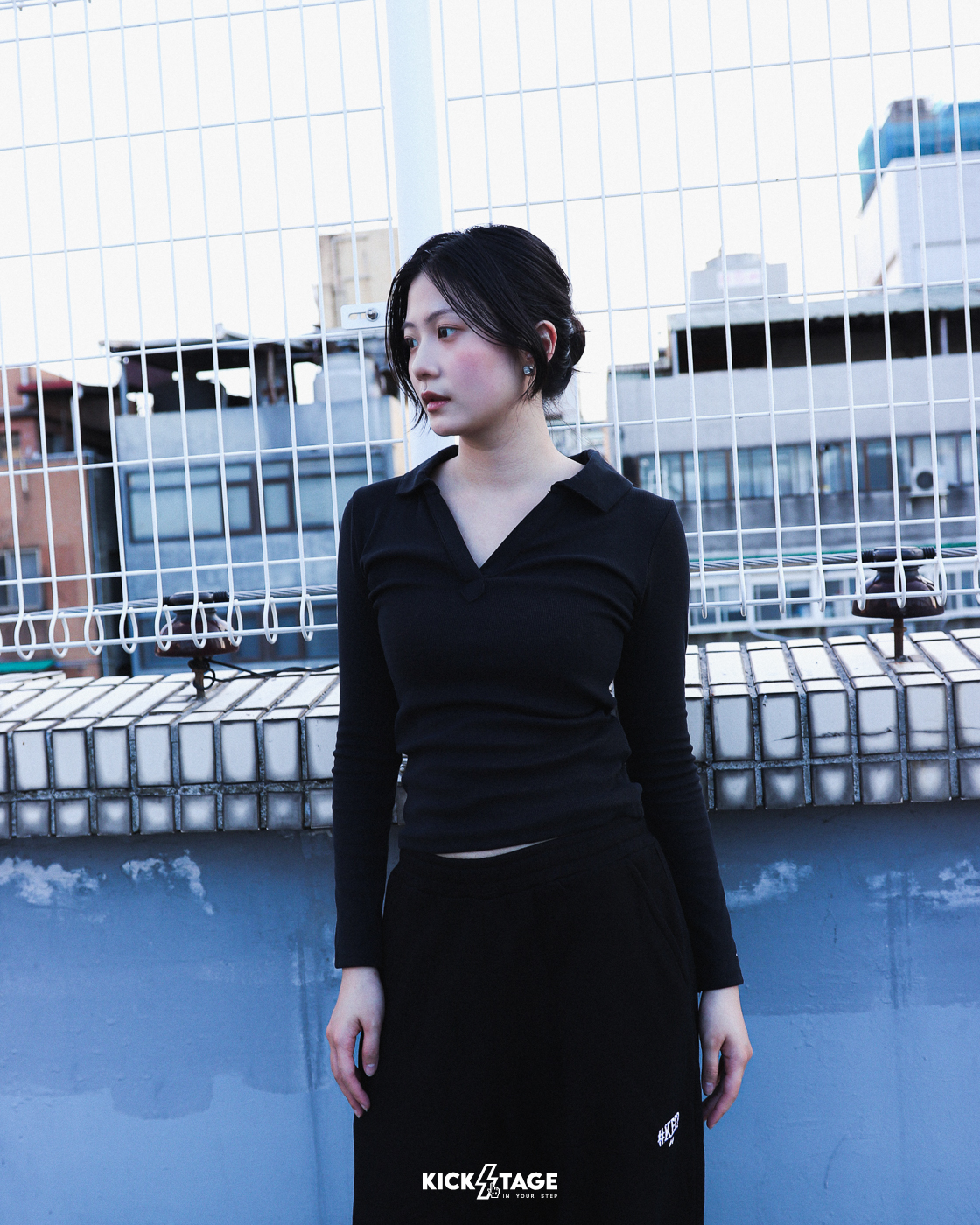 女款 NIKE AS W J LS KNIT TOP HO 2 黑色 V領 羅紋 修身 喬丹 POLO衫 長T【FV7192-010】NKTF