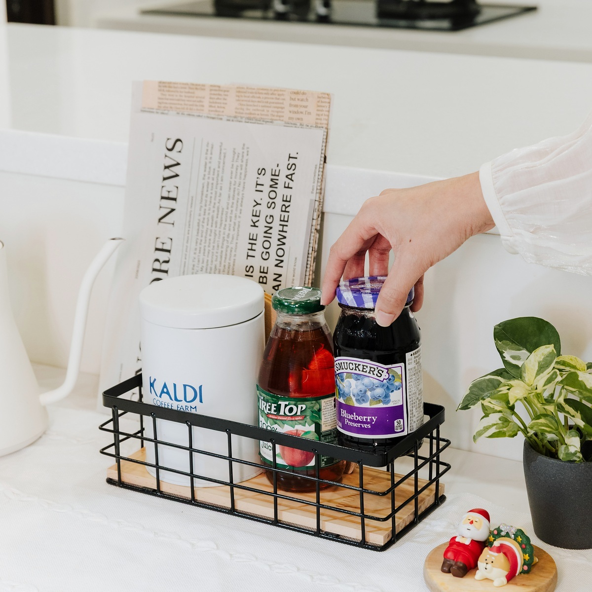 日系木底鐵藝收納籃