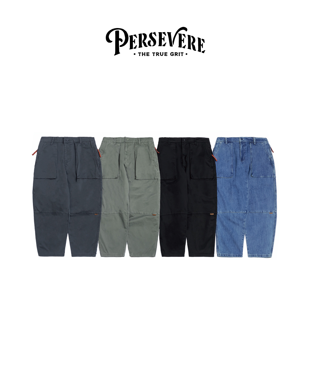 PERSEVERE 26 A/W Enzyme-Washed Tapered Pants