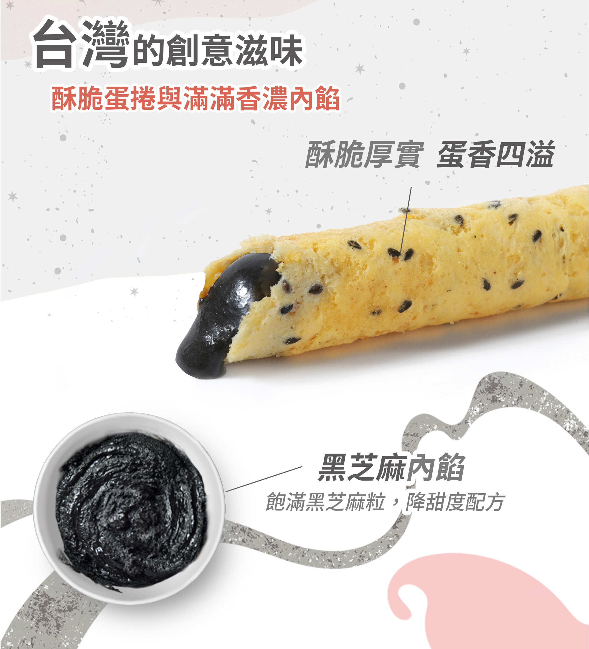 青鳥旅行芝麻沙沙蛋捲商品介紹圖3