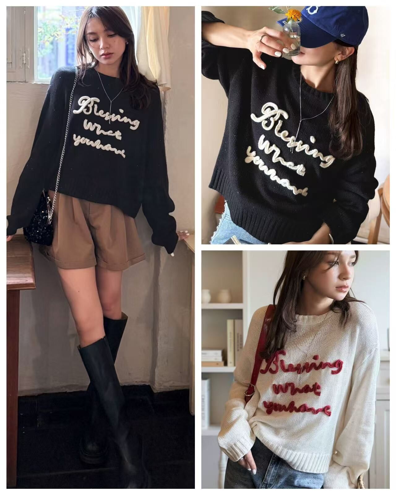 【預購】JM102225 mily bilet 立體繩編刺繡針織上衣