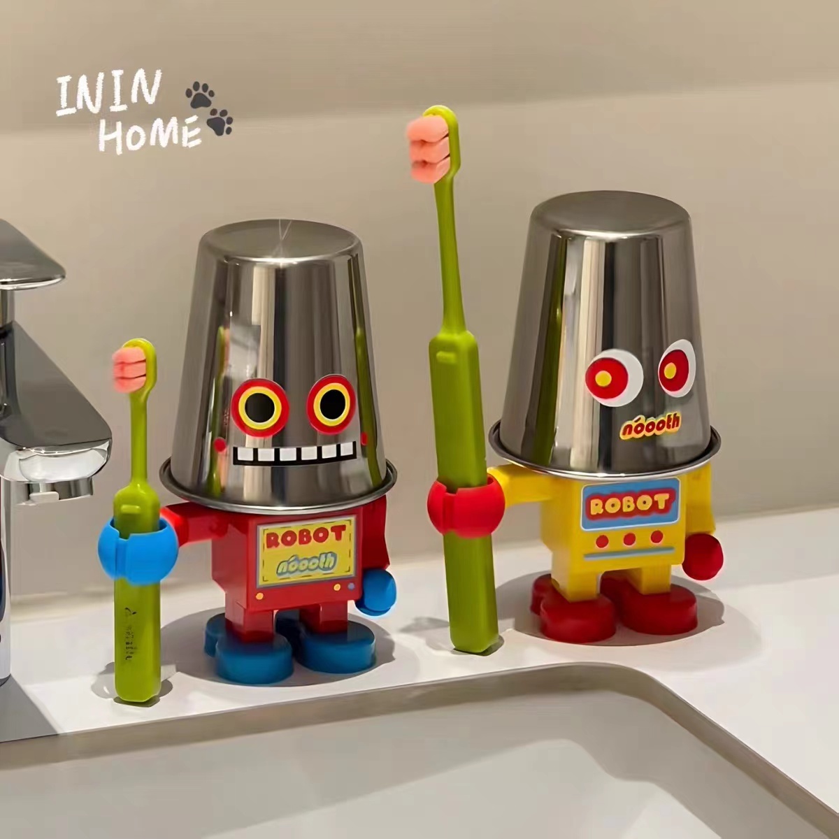 Robot mouthwash cup