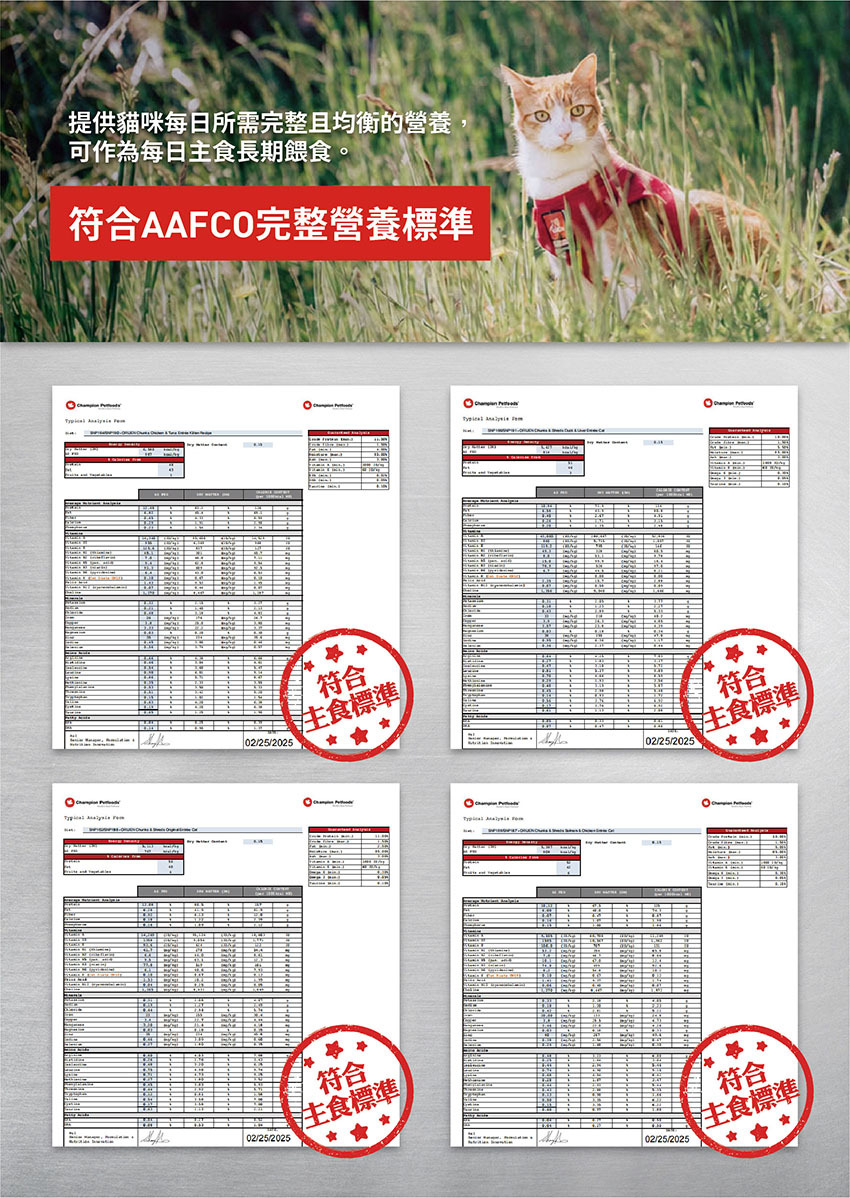 orijen-歐睿健-貓主食罐-無榖-aafco-貓罐頭-主食標準-貓咪罐頭