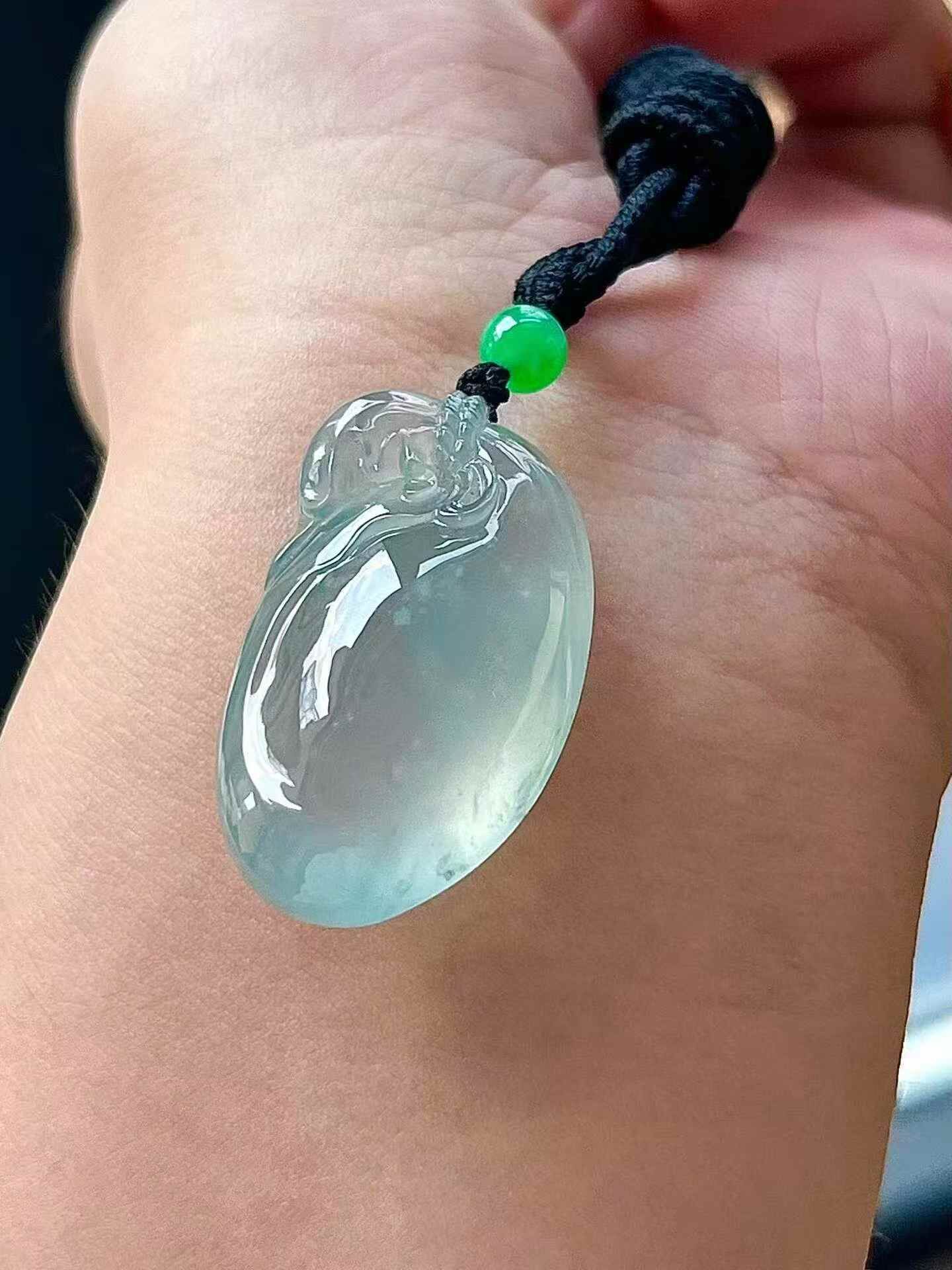 翡翠冰潤起熒福袋,天然翡翠A玉, 緬甸玉, Jade, Jadeite