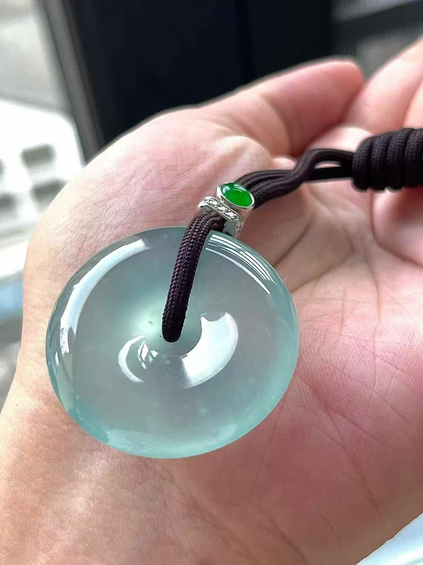 翡翠木那種平安扣 (34.3mm直徑),天然翡翠A玉, 緬甸玉, Jade, Jadeite