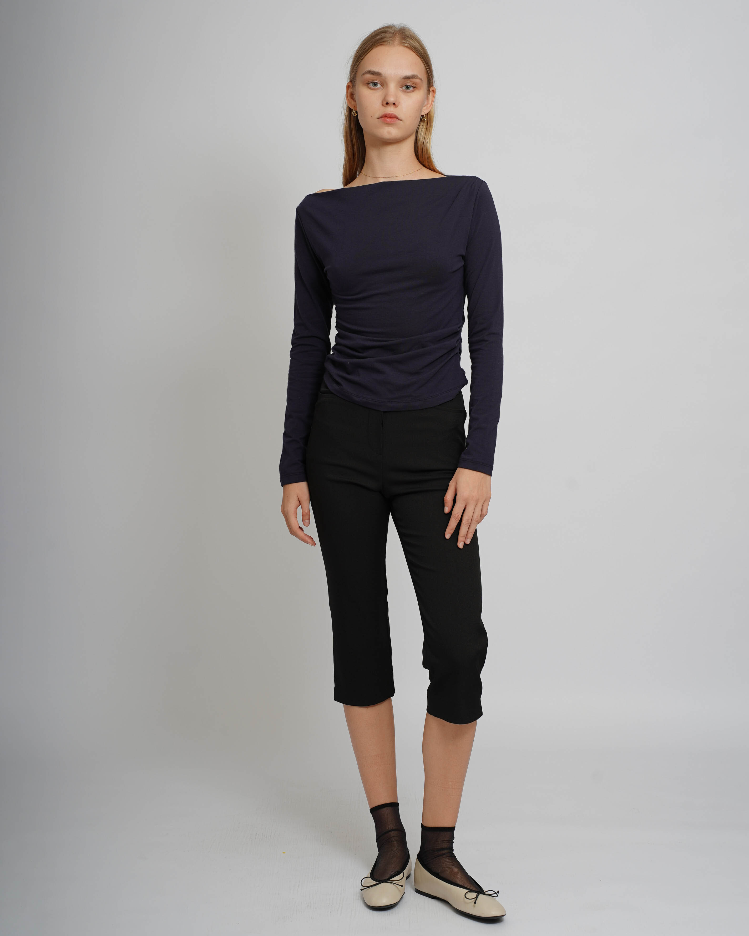 Cowl Neck Top - Blue
