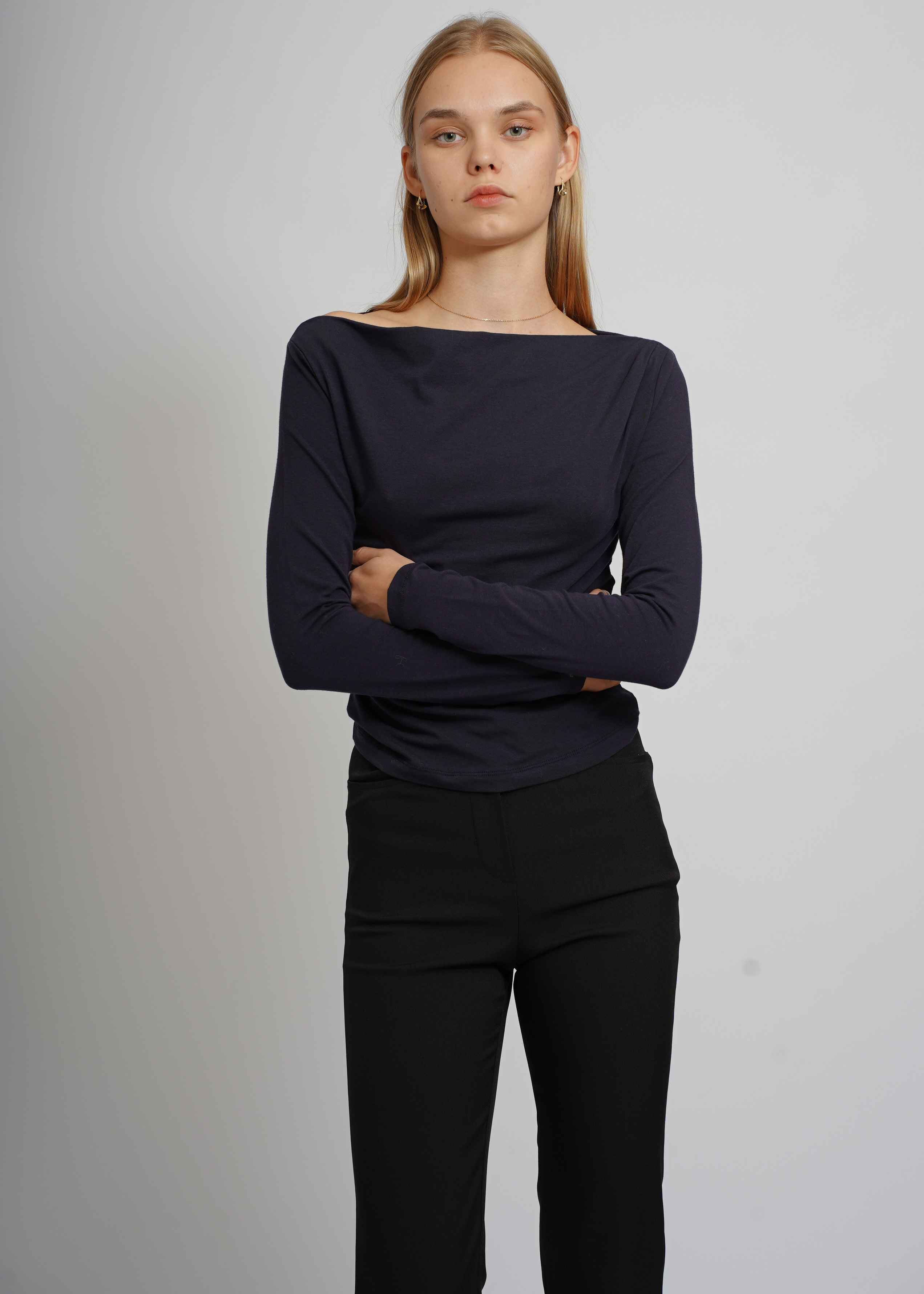 Cowl Neck Top - Blue