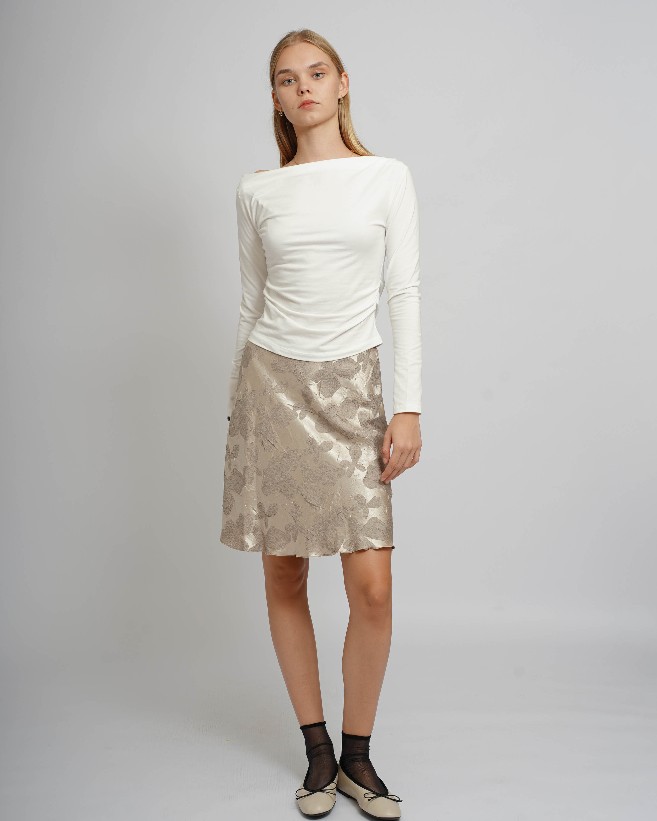 Cowl Neck Top - White