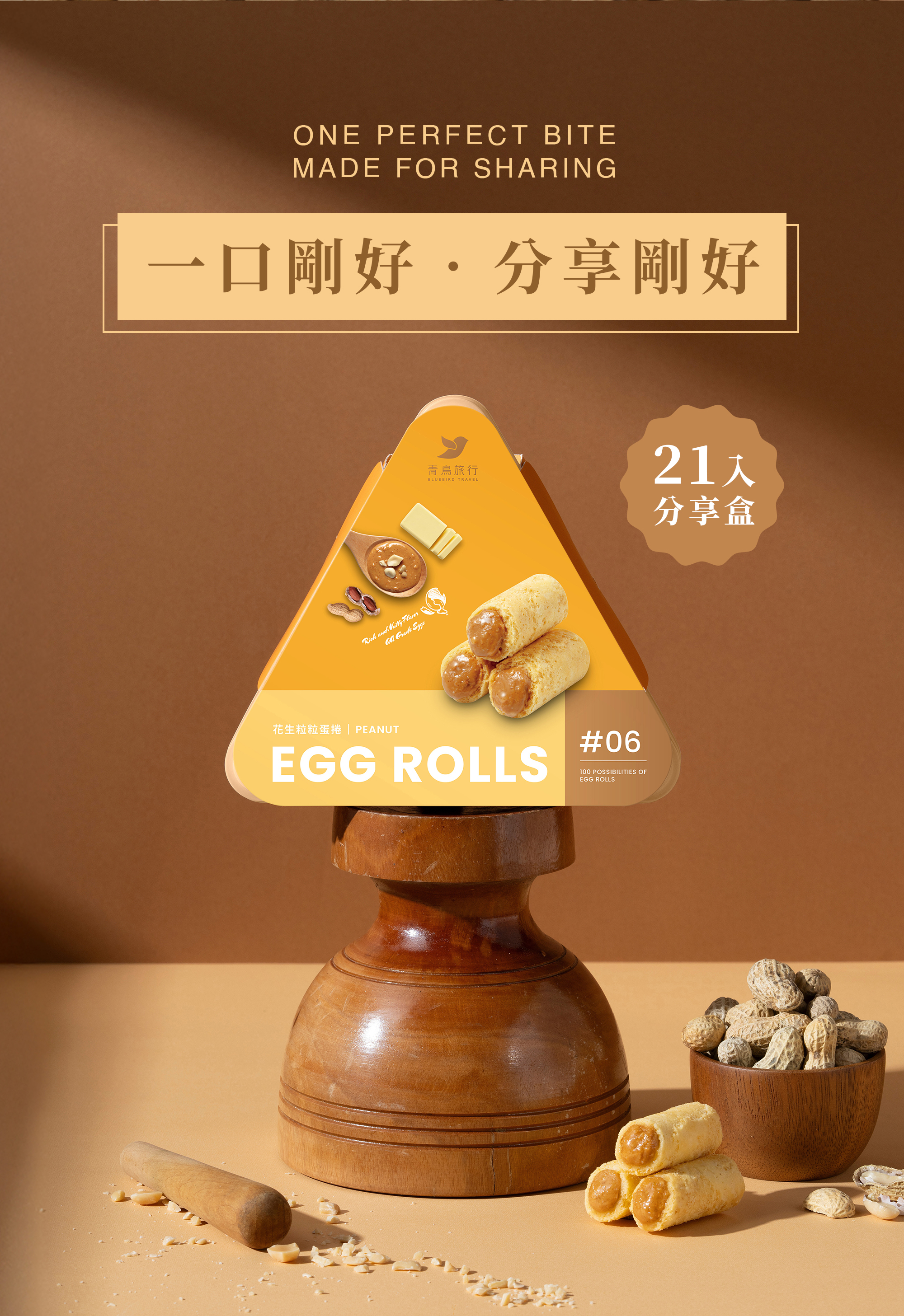 青鳥旅行21入分享盒花生粒粒迷你捲商品介紹圖2