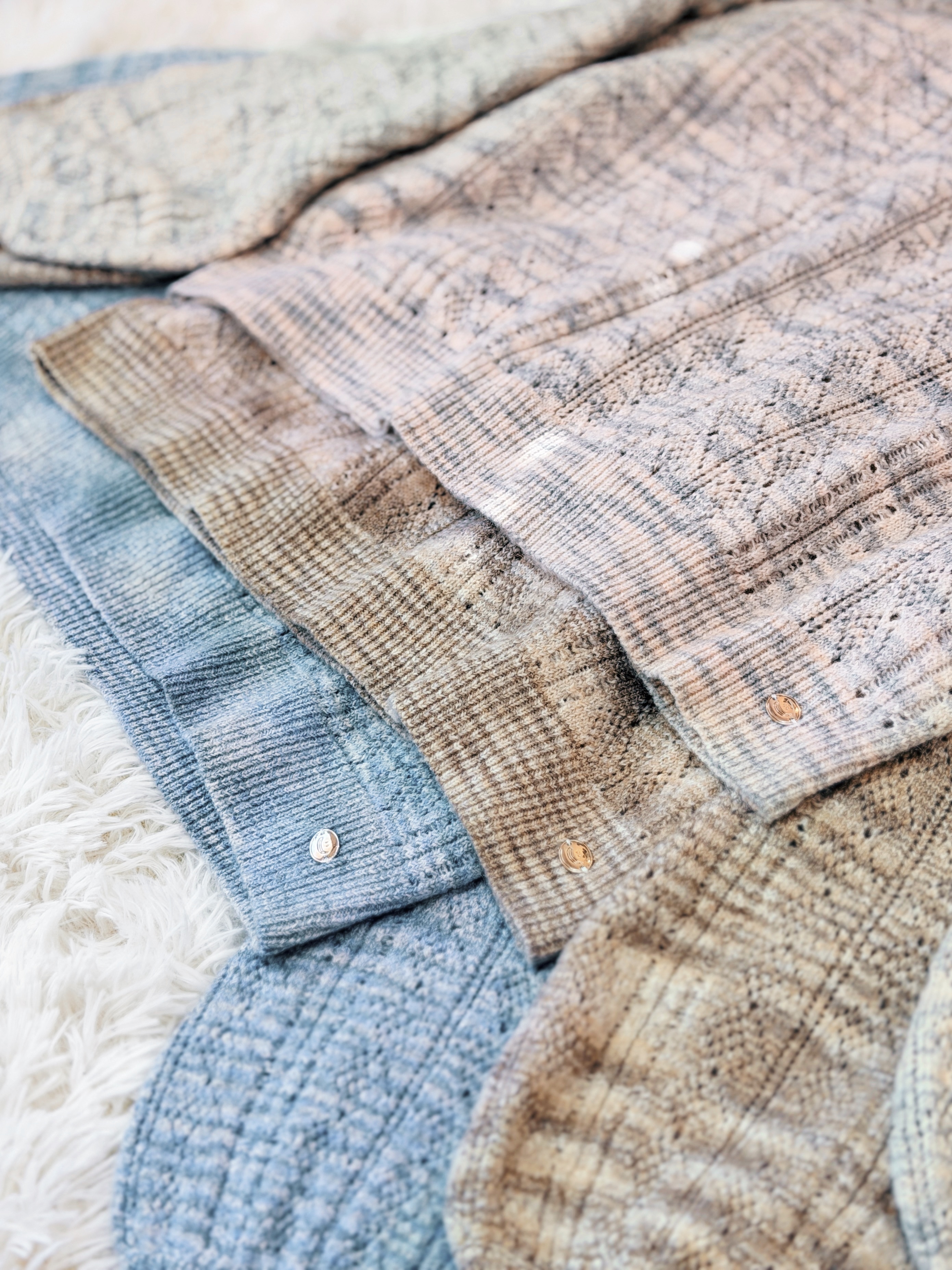 三色 / 混羊毛雪花泡泡袖毛衣 / Wool-Blend Flecked Puff Sleeve Sweater