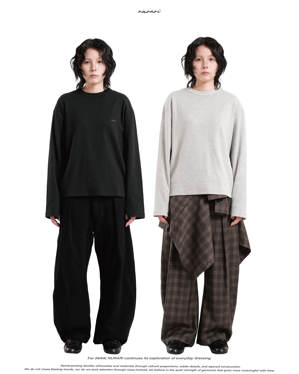 NURARI 26 A/W Civ. Waffle Thumb-Hole LS Tee