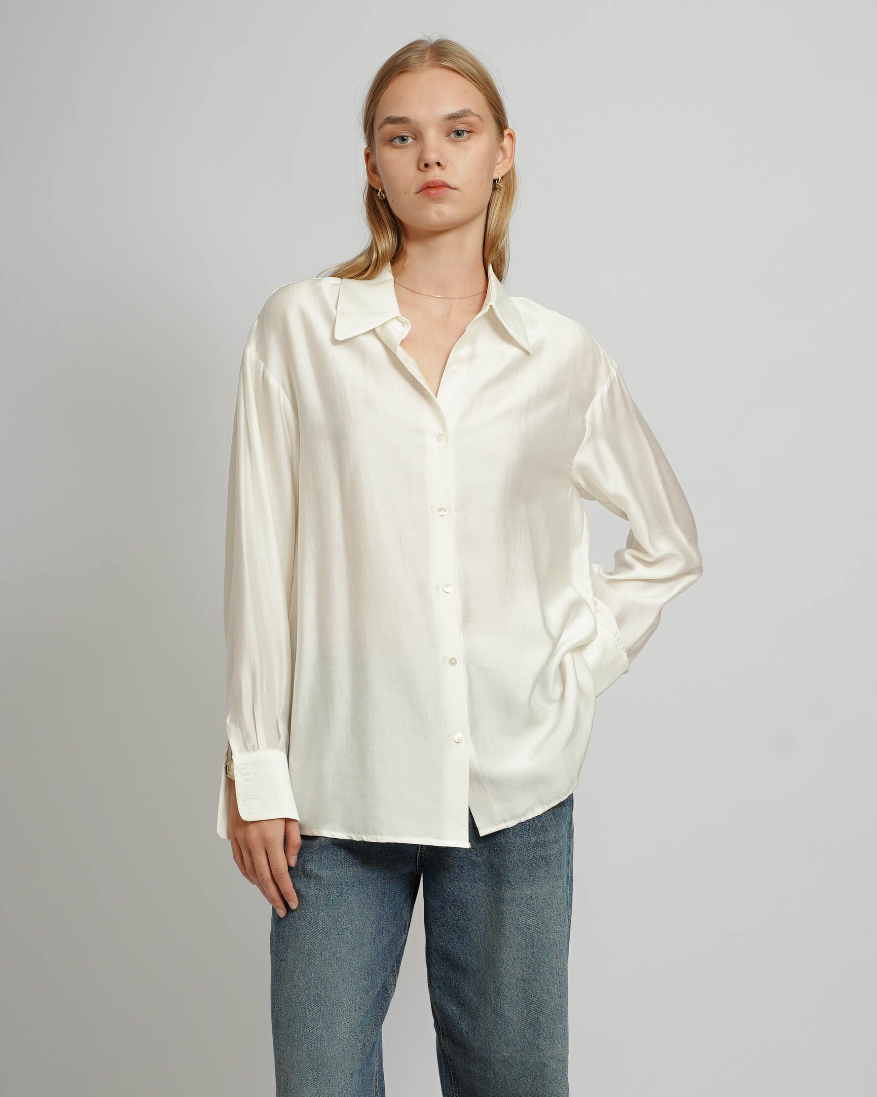 Silk Tencel Shirt - White