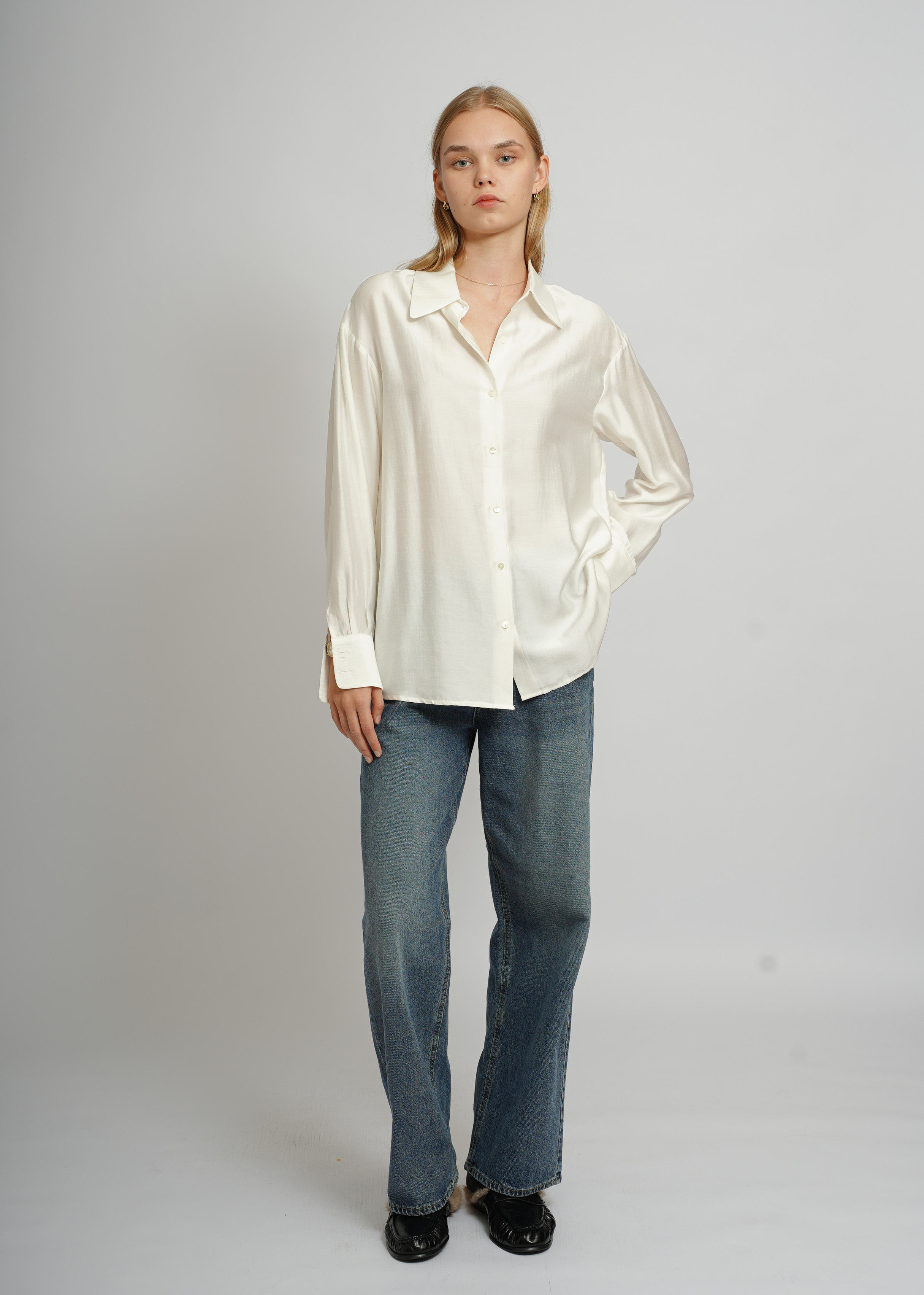 Silk Tencel Shirt - White