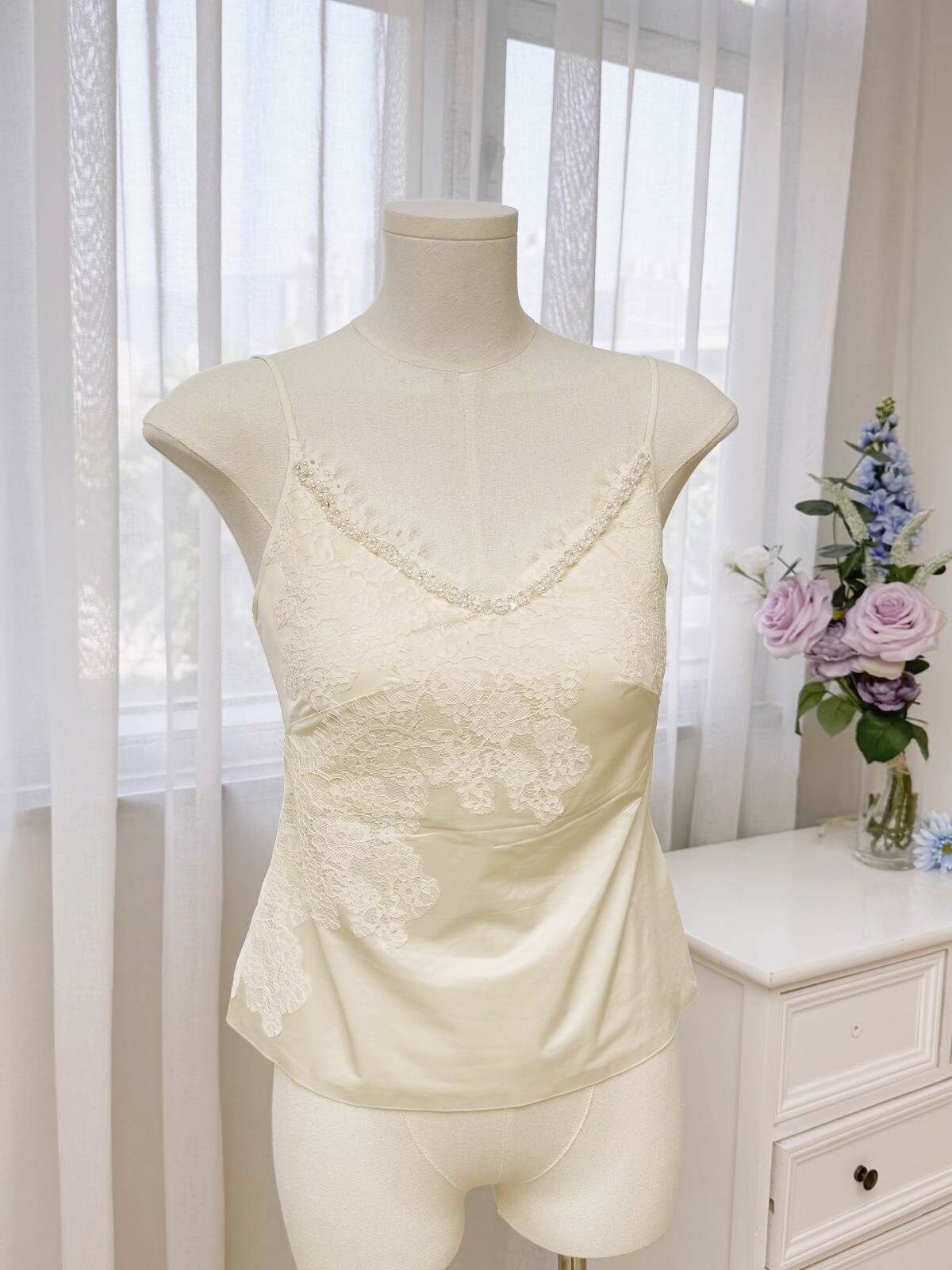 SN 花漾珠珠蕾絲背心-3色 #SN096