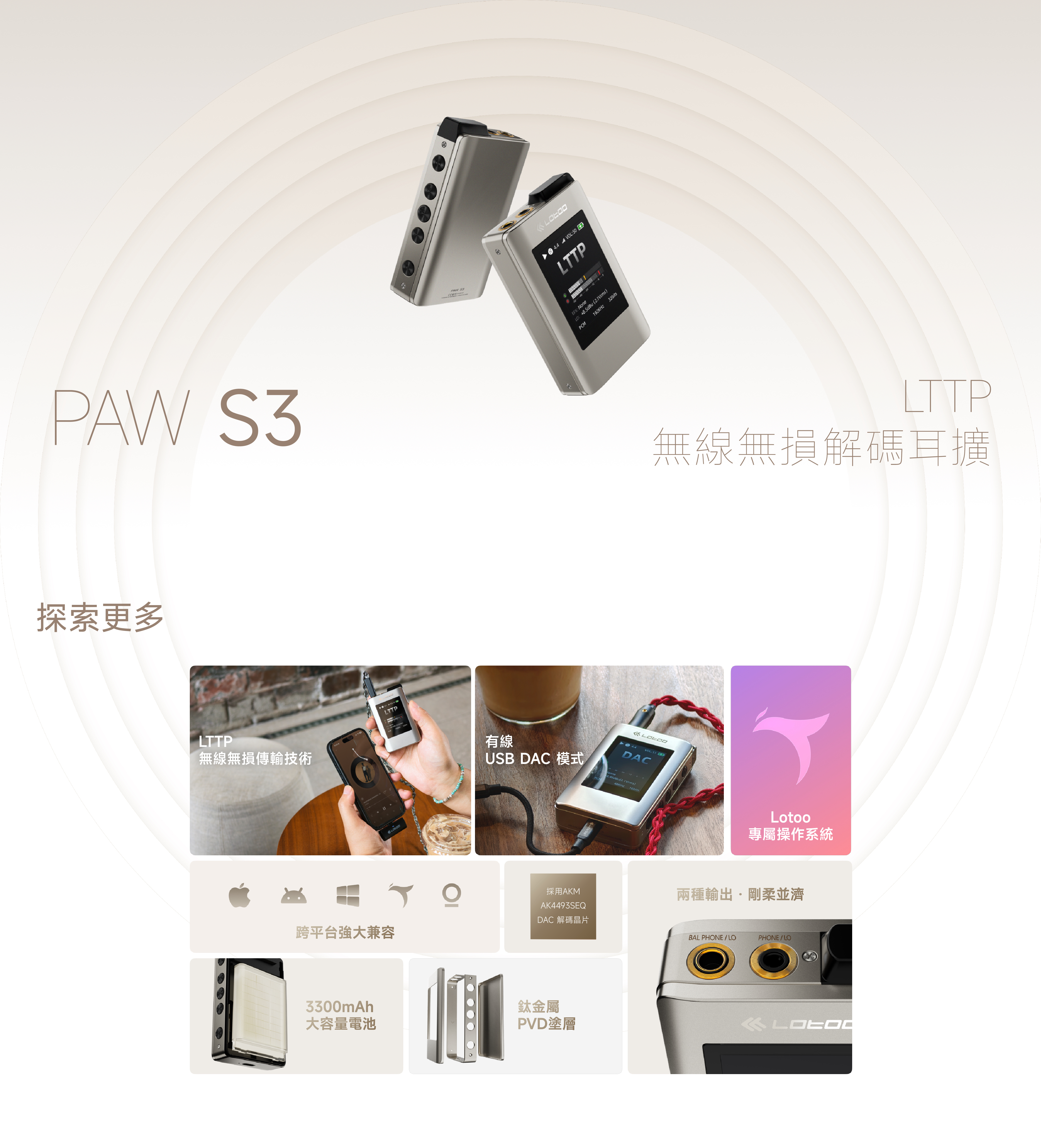Lotoo PAW S3 LTTP無線無損解碼耳擴