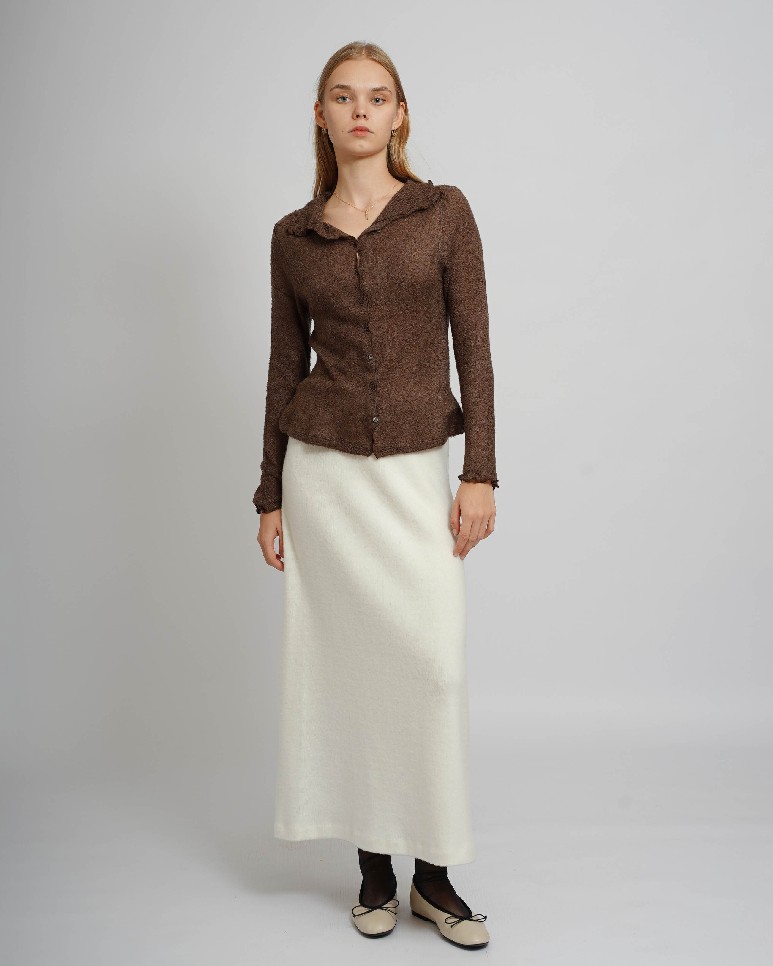 Lace Cardigan - Brown
