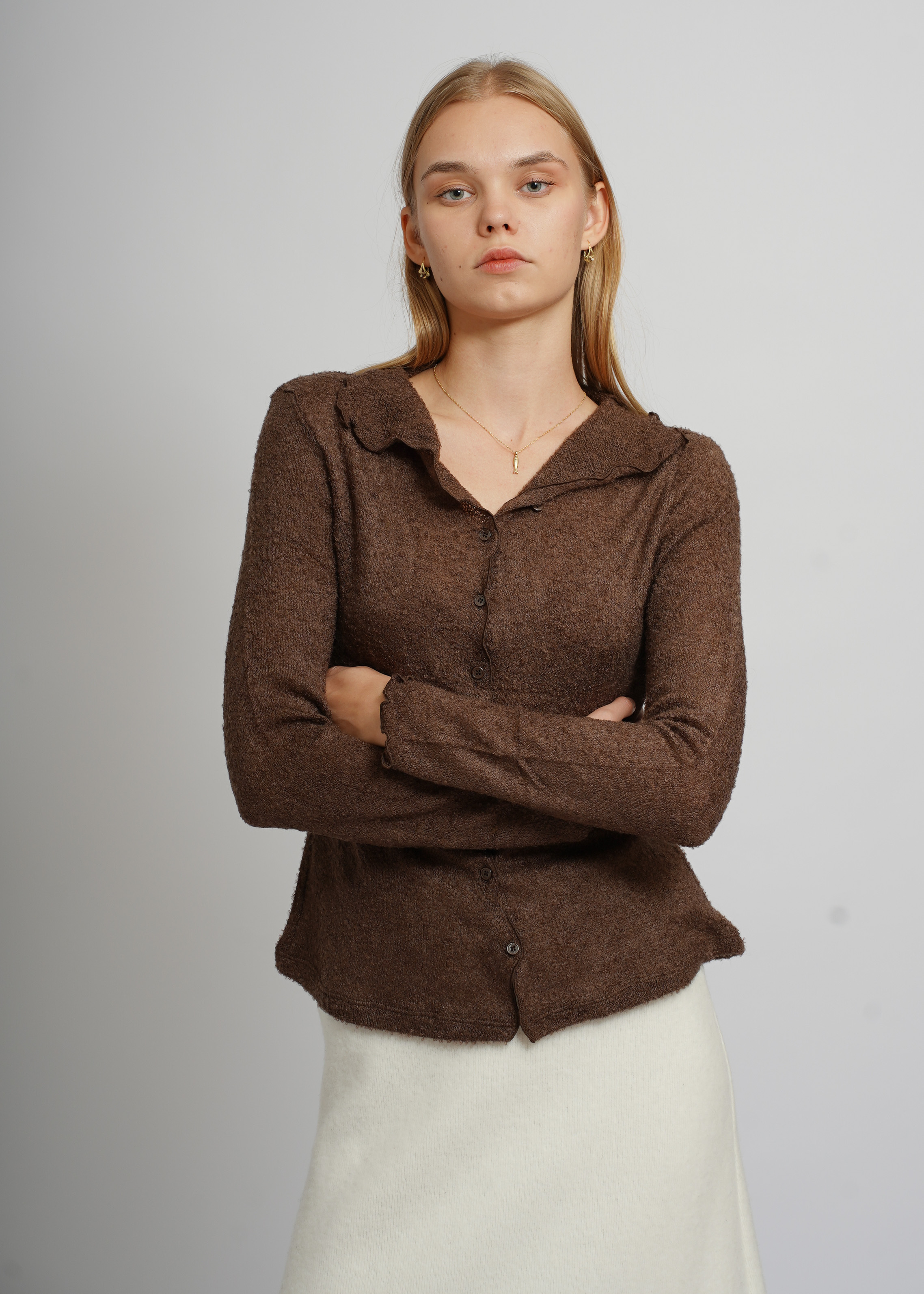 Lace Cardigan - Brown