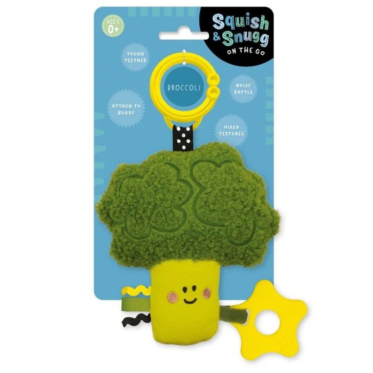Make Believe Ideas Squish & Snugg On The Go Broccoli Sensory Plush Toy | Rattle, Crinkle & Teether | 0M+