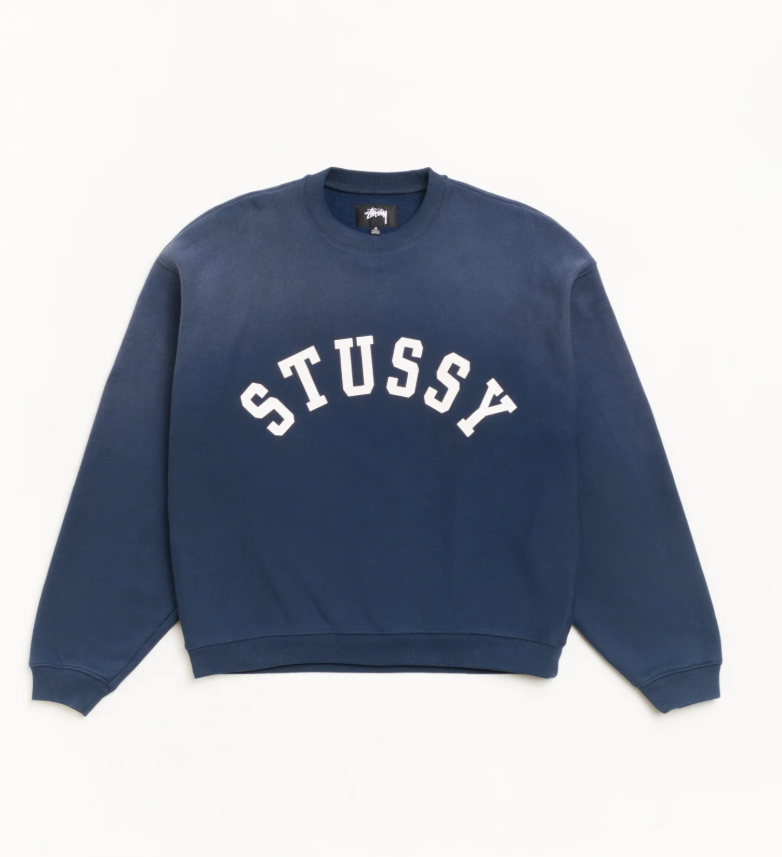 [現貨] STUSSY FW26  SUN FADED OVERSIZED CREW | NAVY