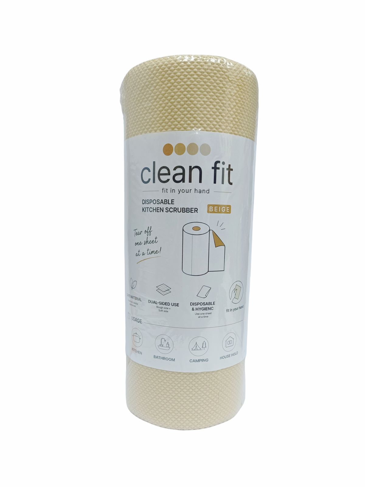 Clean Fit 一次性廚房清潔布（米色）60片（平行進口）