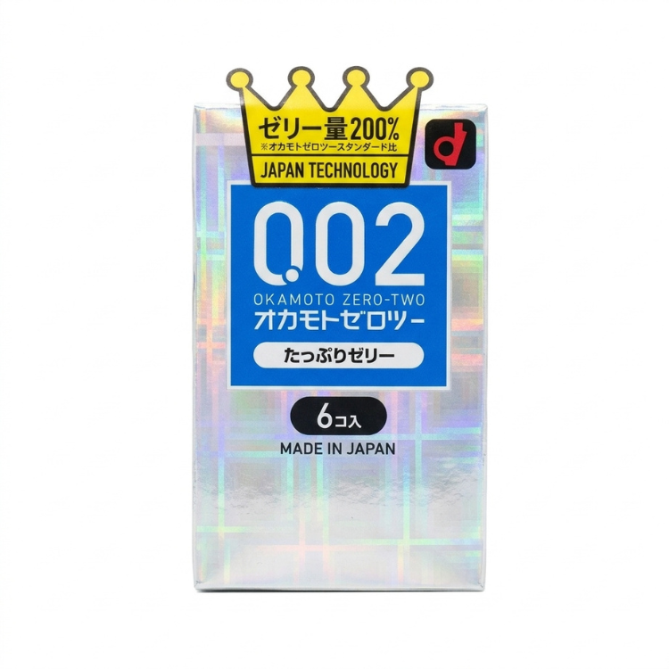 岡本 Okamoto 0.02 至薄水性聚氨酯安全套 潤滑加倍型 6個入