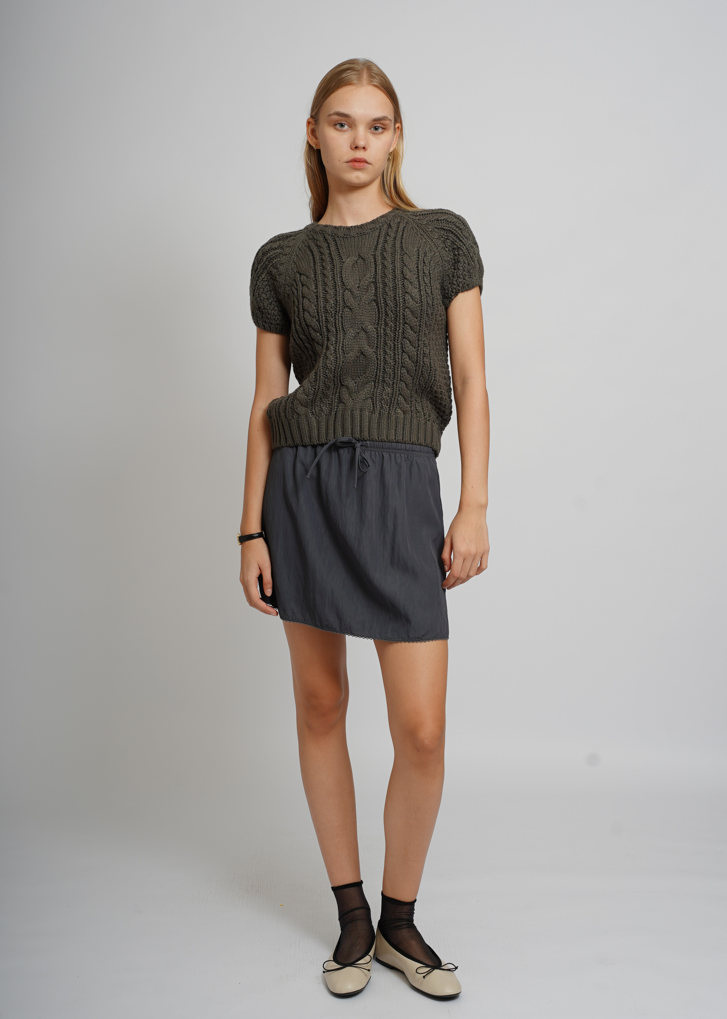 Lace-Trimmed Mini Skirt