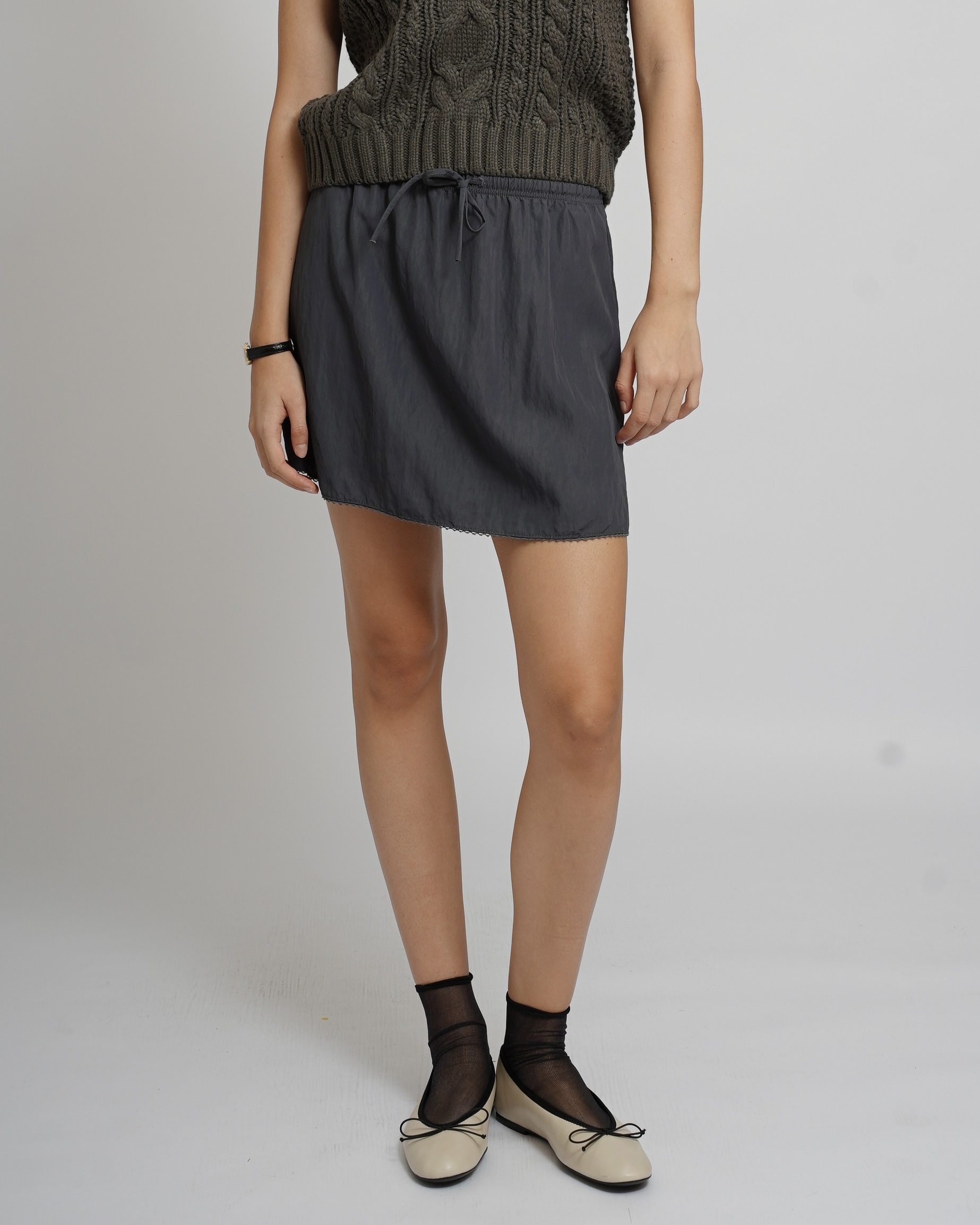 Lace-Trimmed Mini Skirt