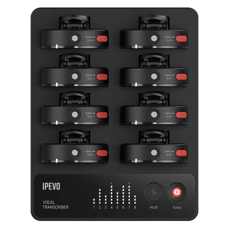 IPEVO VOCAL TRANSCRIBER 多講者識別無線麥克風含 Vurbo.ai 轉錄