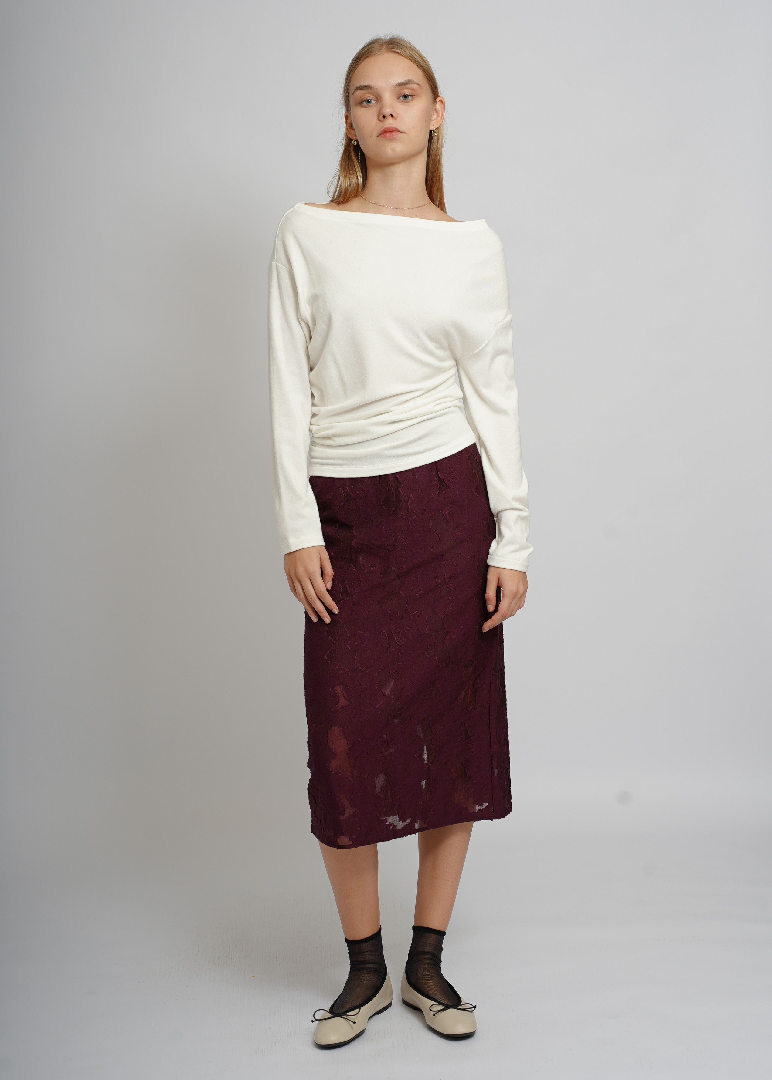 Purple Floral Skirt