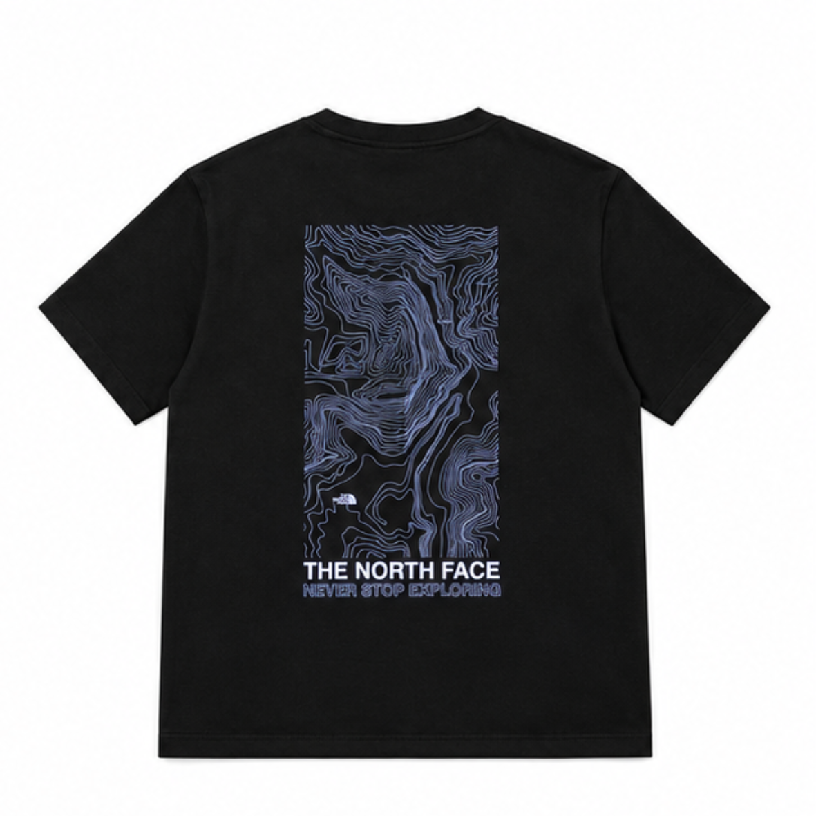 -(E2e01)- THE NORTH FACE U RLX MAP TEE - AP CONTOUR LINE 等高線 圖案 短T 白(FN4)/黑(JK3)-NF0A8DC3