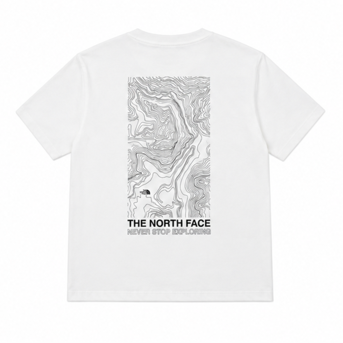 -(E2e01)- THE NORTH FACE U RLX MAP TEE - AP CONTOUR LINE 等高線 圖案 短T 白(FN4)/黑(JK3)-NF0A8DC3