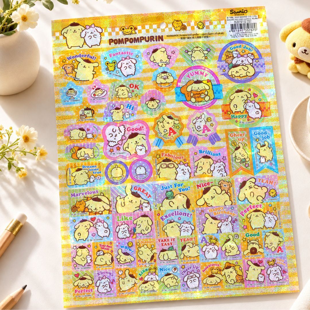 POMPOMPURIN sanrio Laser Paper Sticker