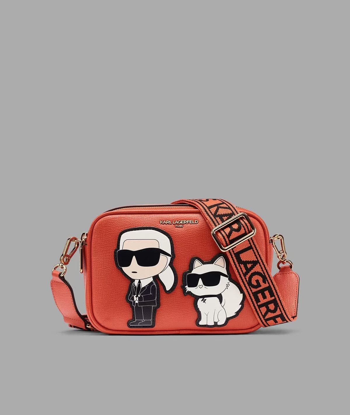 【直播】Karl Lagerfeld Paris LX1022251 雙拉鏈相機包 (橙色)