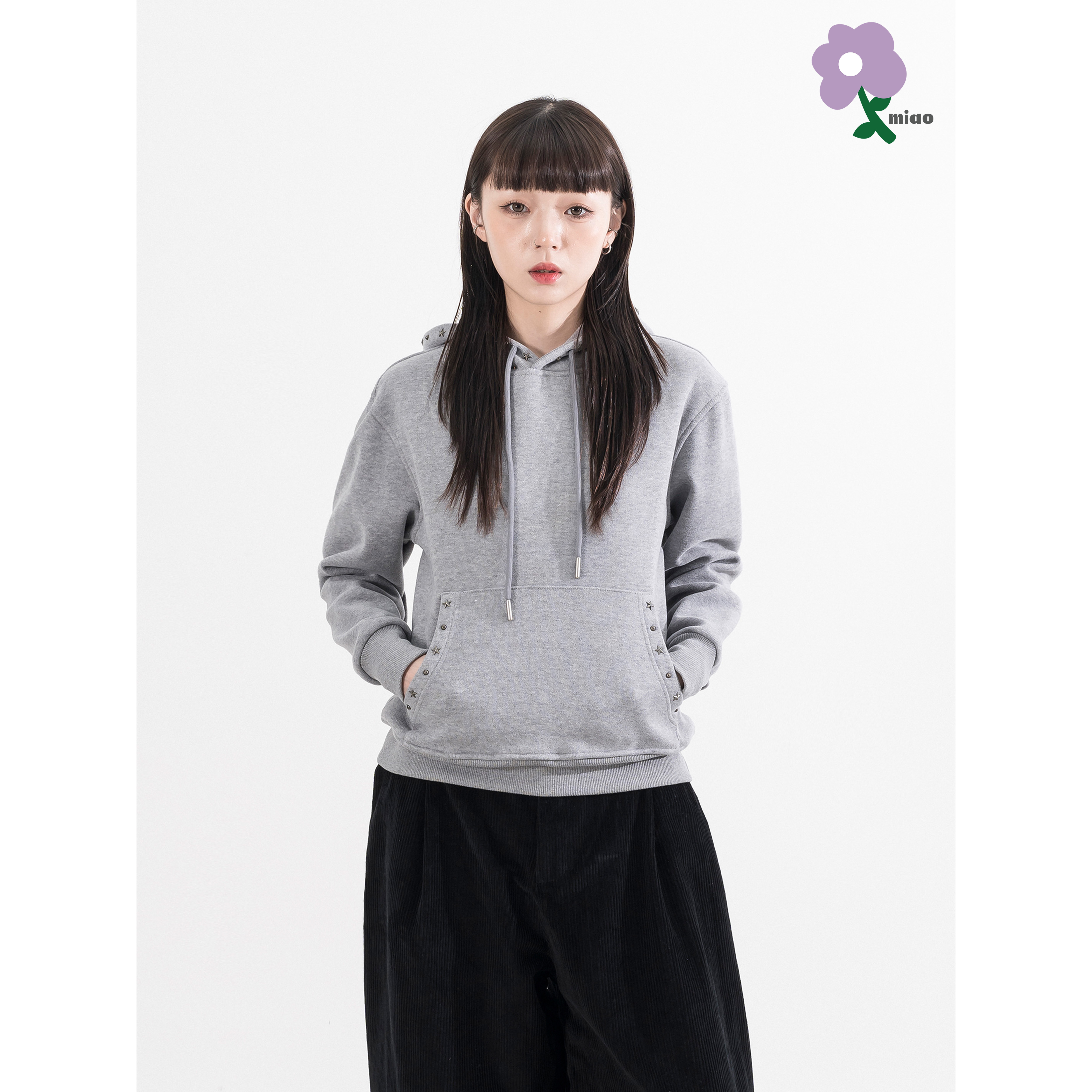 MIAO Cropped Rivet Hoodie 女裝 短版 鉚釘 帽Tee [M-H3]