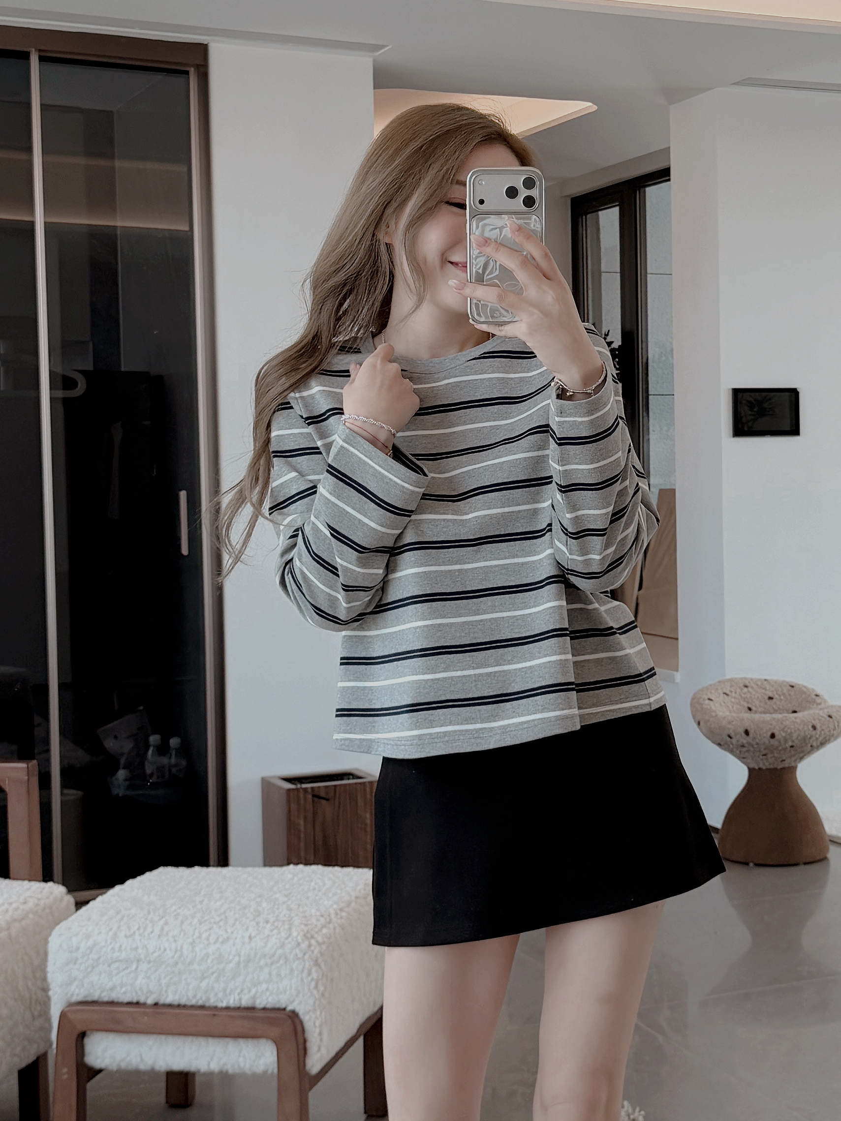 現貨 7581 韓系寬版橫間Tee