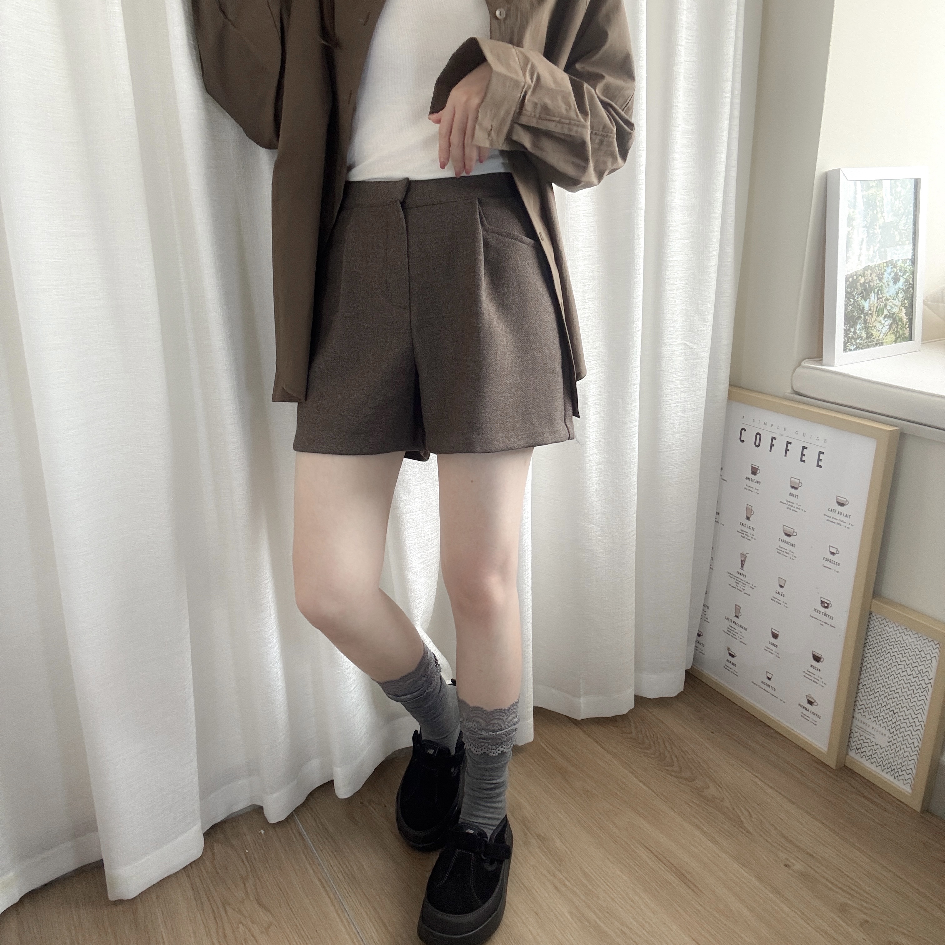 英倫混色短西裝褲