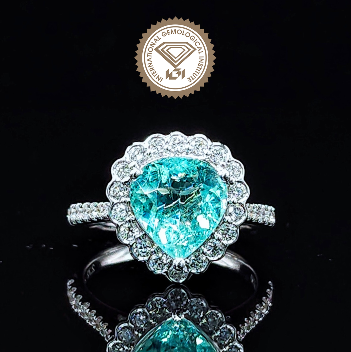 18K White Gold 2.72ct Paraiba and Diamond Ring