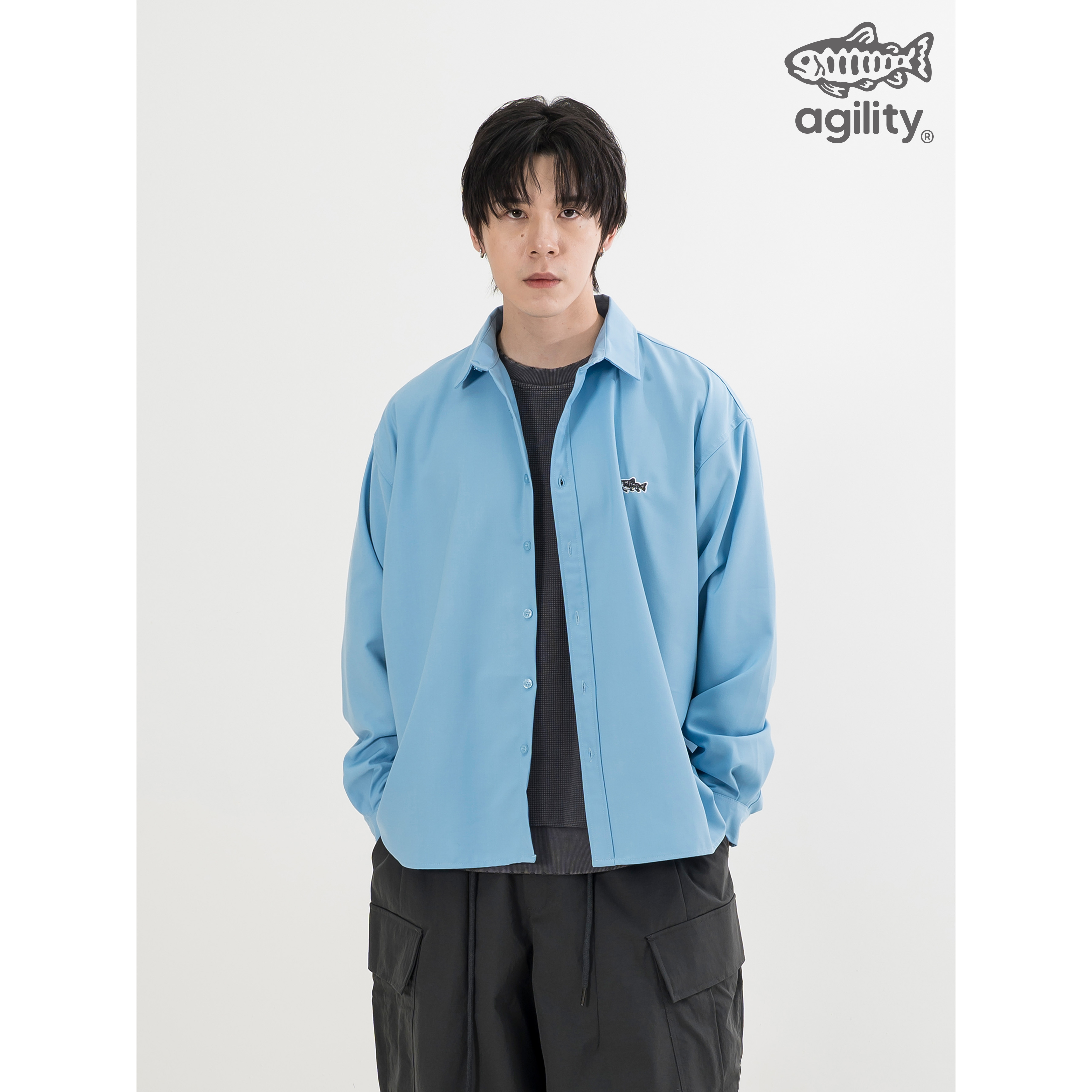 AGILITY Wrinkle Free Embroidery LS Shirt 小鮭魚 抗皺 長袖襯衫 [SH-N01]