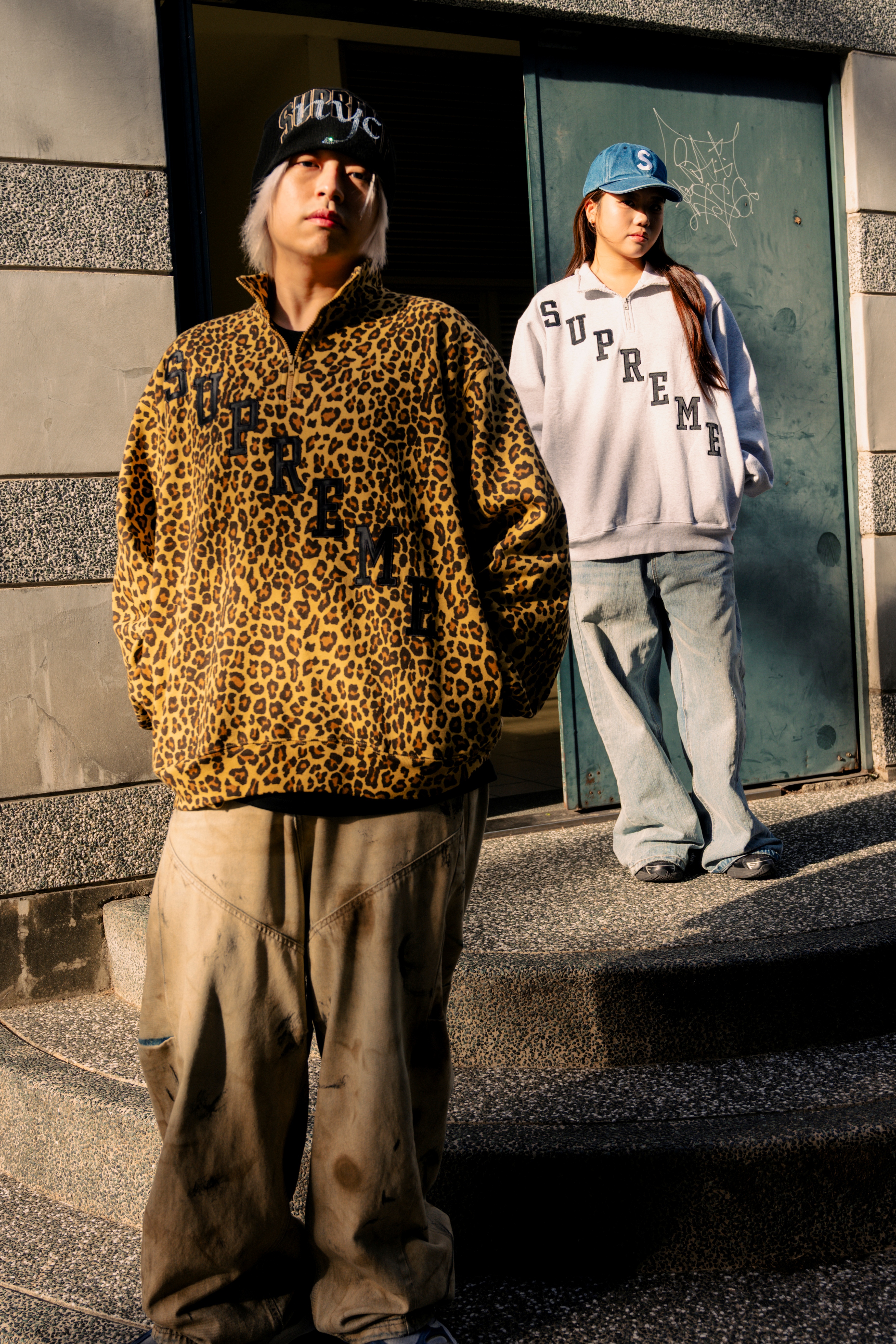 ☆ETW☆【EASY TO WEAR】SUPREME SLANT APPLIQUÉ HALF ZIP PULLOVER 半拉鍊 秋冬 長袖 刺繡