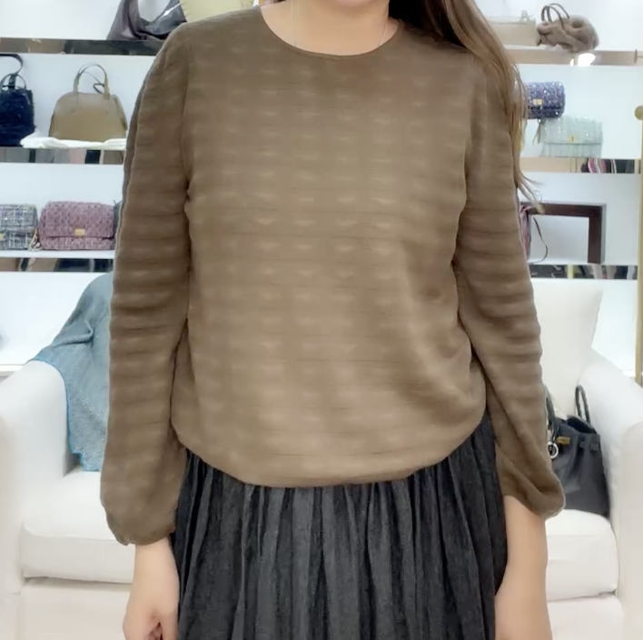 261022-Y3 啡色2Way 波浪紋針織外套（孤品不設退換）