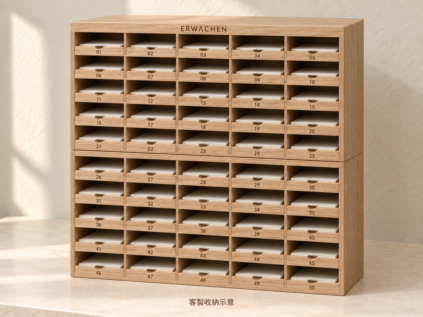 寤香御籤木製收納架示意圖