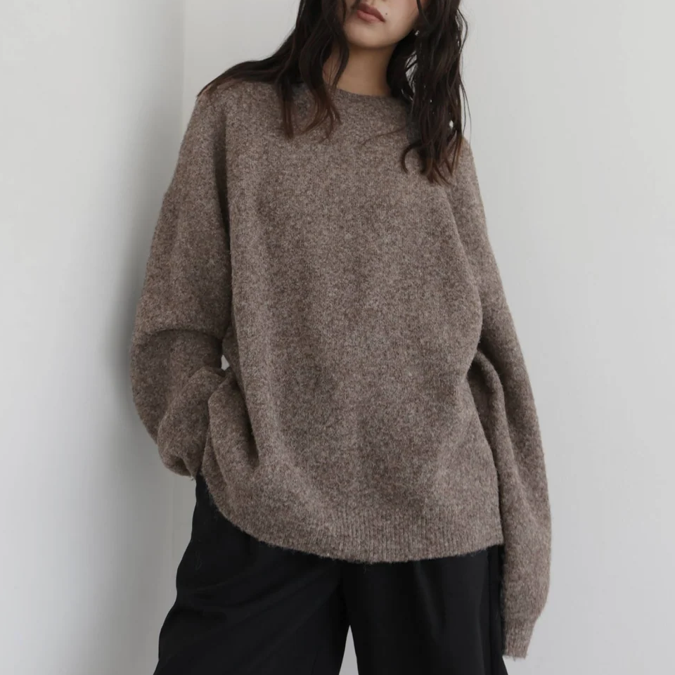 Crew Neck Color Knit Pullover