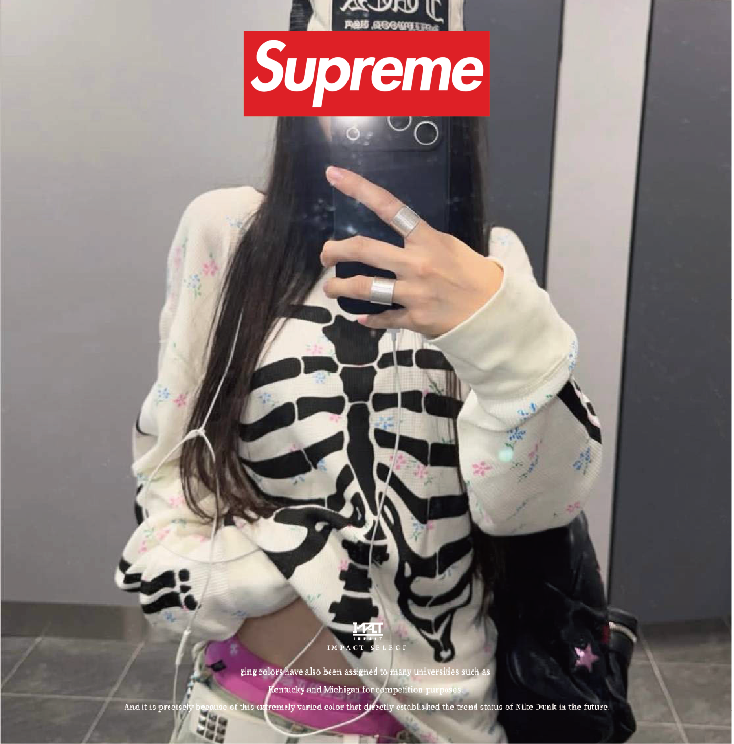 Supreme × Hanes Bones Thermal Crew 骨骼華夫格長袖內搭